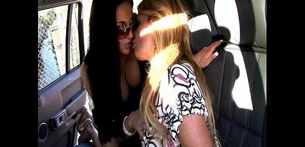  Backseat Lesbian Sex With Audrey Bitoni and Kelly Madison